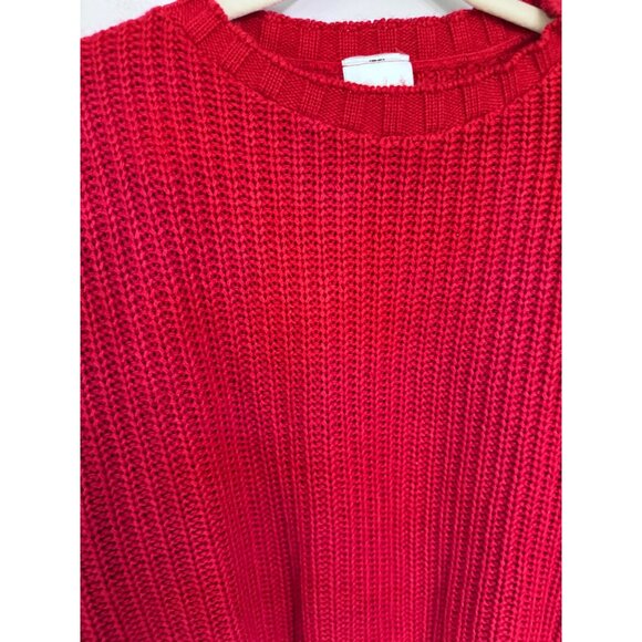 Bobbi Brooks vintage knit sweater bright red‎ ribbed cuff size L - Picture 5 of 5